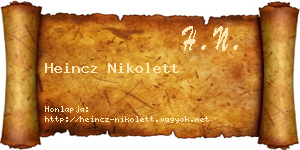 Heincz Nikolett névjegykártya